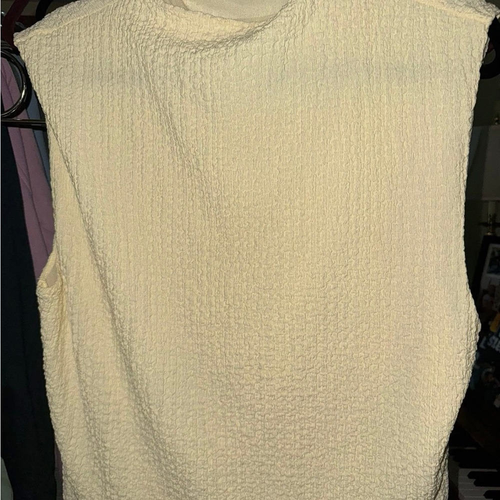 Abercrombie & Fitch Textured Ivory Tank Top